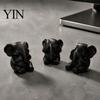 Symbolic Healing Gifts 3Pcs Elephants Figurine, 3D Printed No See Hear Speak Elephant Elegant Entrance Table Decor Statues, Minimalist Desktop