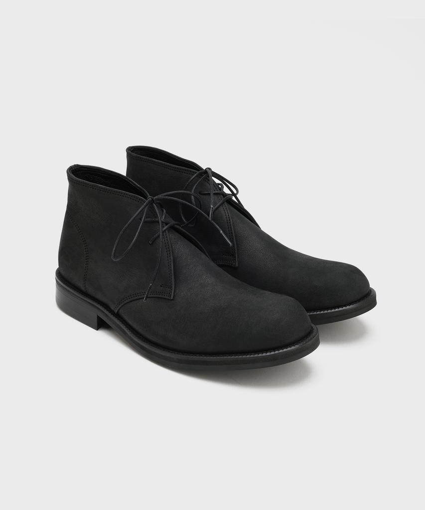 Firenze Atelier [Vibram] Ankle Line Solid Chukka Boots 2700 [Natural Black]