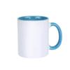 Cană ceramică bicoloră pentru sublimare termică cu mâner colorat interior