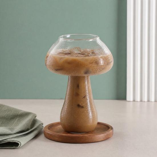 Mushroom Cocktail Glass Cup, Creative Clear Wine Glasses, Cute Coffee Cups, Novelty Drinkware Bar KTV Tool
