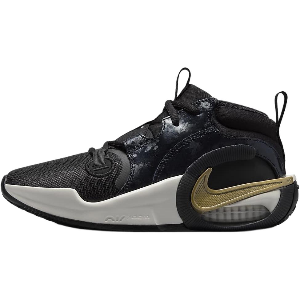 New Nike Air Zoom Crossover 2 Anti-Slip Wear-Resistant Mid-Top Children's Basketball Shoes Black Teenagers FZ7312-001