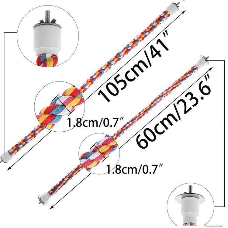 Parrot Chew Toy with Cotton Rope, Climbing Ladder, and Rotating Features