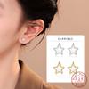 925 Sterling Silver Simple White Shell Star Stud Earrings for Women Birthday Party Fashion Fine Jewelry