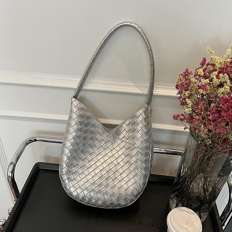 Women's bag, mother and child bag, summer large-capacity high-end woven soft-faced underarm shoulder bag, light luxury fashion tote