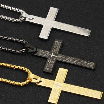 Fashion Christian Bible Prayer Cross Pendant Men Necklace Charming Gifts Jewelry