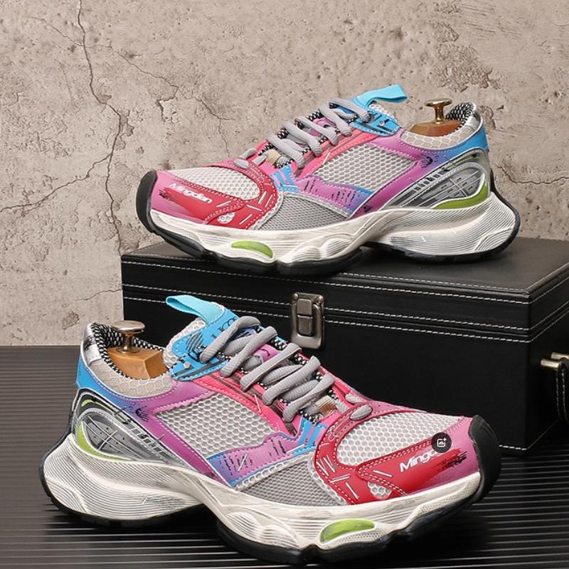 

New men s stapler shoes with breathable mesh, designed thick-soled, height-increasing sports and casual running shoes b25 44