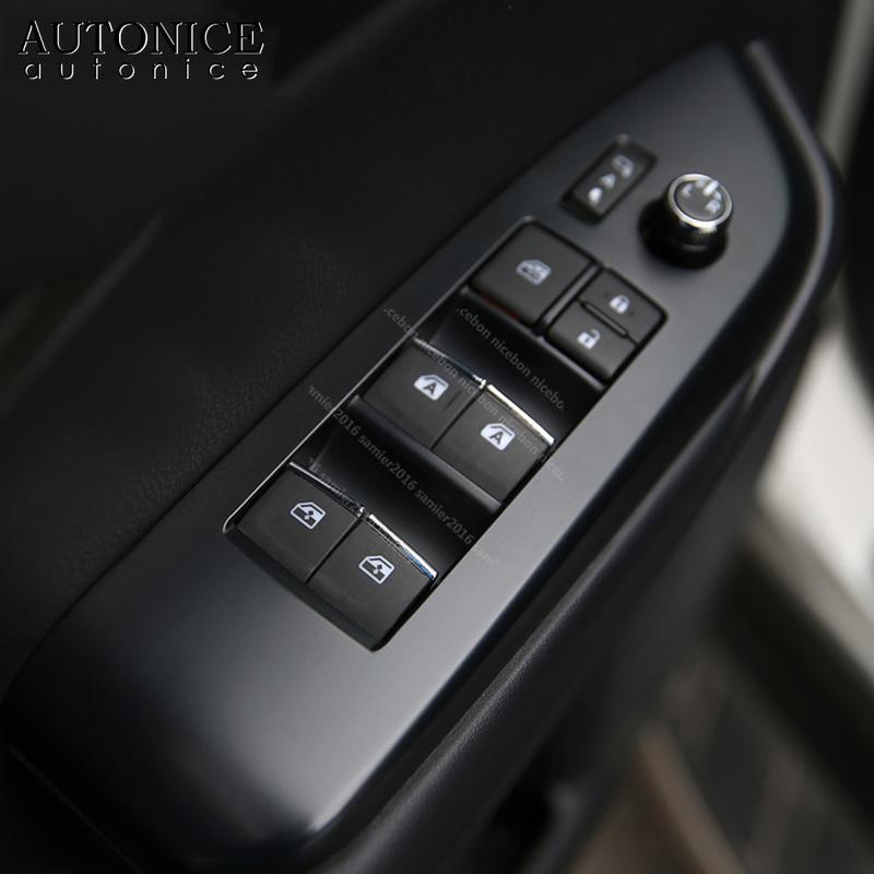 7pcs Window Lift Button Sequ Trim Fit for Toyota Camry Corolla RAV4 Highlander Kluger C-HR CHR Avalon Sienna