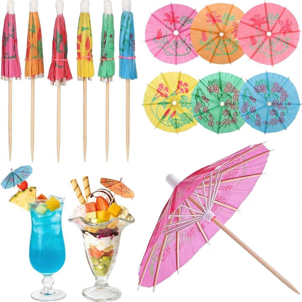 50Pcs Colorful Paper Cocktail Picks Mini Cocktail Drink Umbrellas Party Decorations