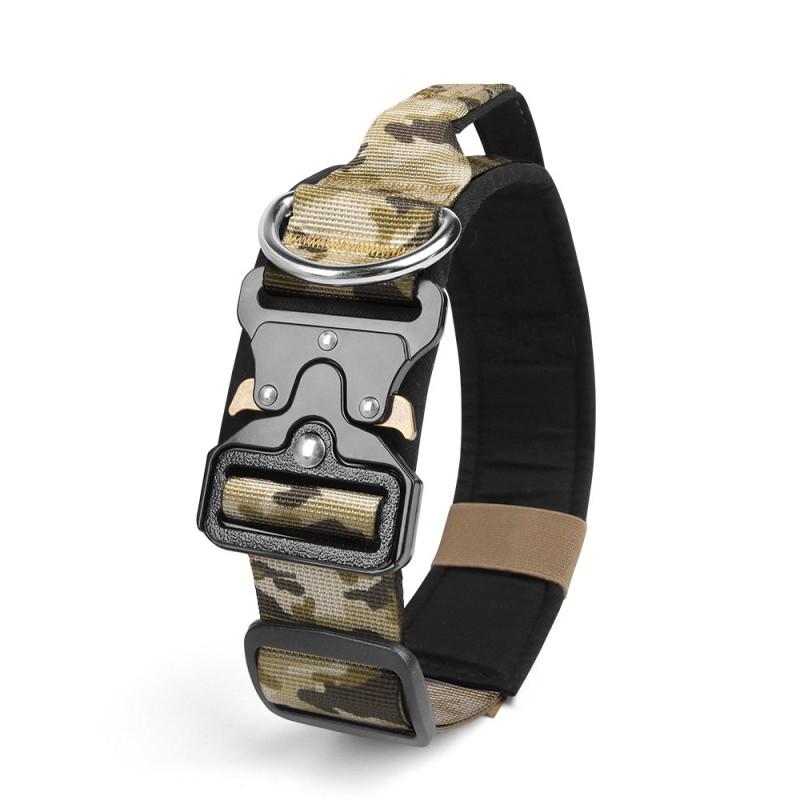 Heavy Duty Dog Collar Medium To Large Breeds Anti-Pull Tactical Nylon With Adjustable Buckle Multiple Colors Sizes