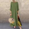 Women's Fashion Casual Loose Big Swing Half Sleeve Long Dress Floral Holiday Maxi Dress Plus Size Vestidos Longos Robe
