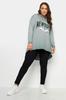 Women's Style Big Size Sweatshirt Plus Size Long Sleeve Long Back Printed Washed Hooded Sweatshirt 302683