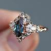 Niche Inlay Blue Color Shiny Zircon Rings For Women Engagement Accessories Gifts Fashion Custom Jewelry