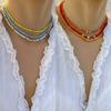 Accessories, Creative Color Rice Bead Star Clavicle Necklace Women, Simple Beaded Contrast Geometric Items