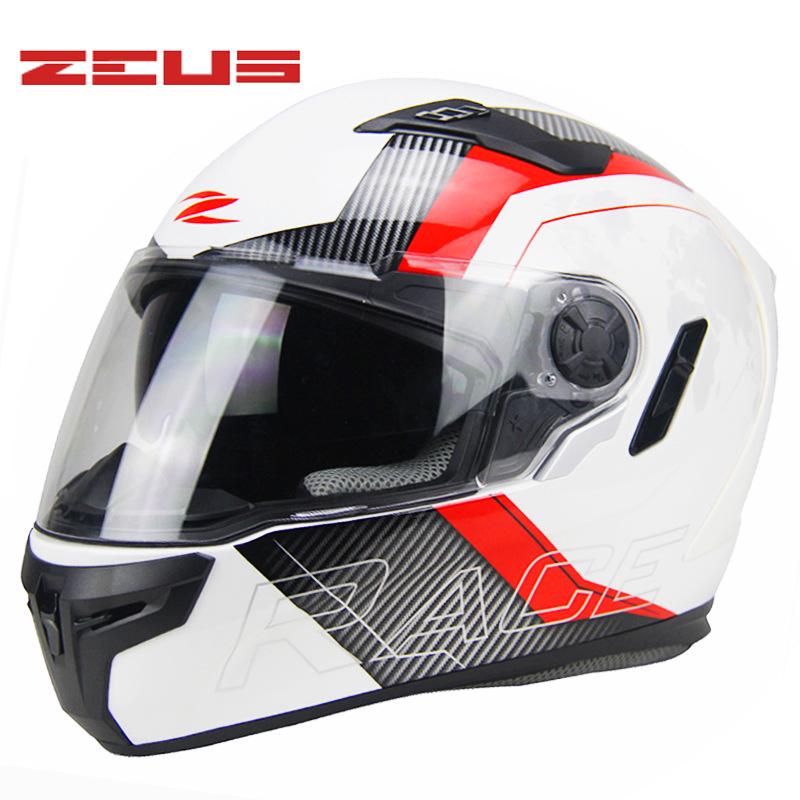 

Genuine ZEUS Rui Shi Motorcycle Helmet, Unisex Full-Face Dual Lens, All-Season Breathable Design 813 2XL