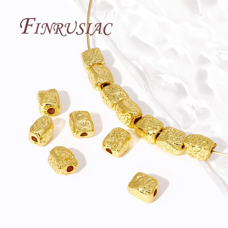 Brass Metal Beads Separators 18K Real Gold Plated Irregular Spacer Beads For Necklaces Making,DIY Jewelry Making Supplies