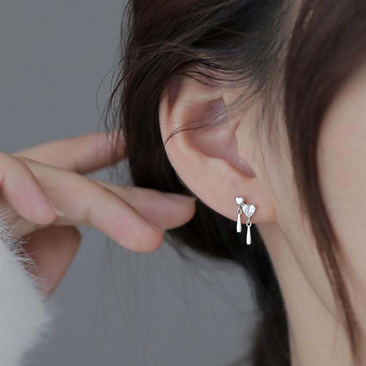 2021 Trendy Love Heart Water Drop Stud Earrings - High-End, Minimalist Dangle Design