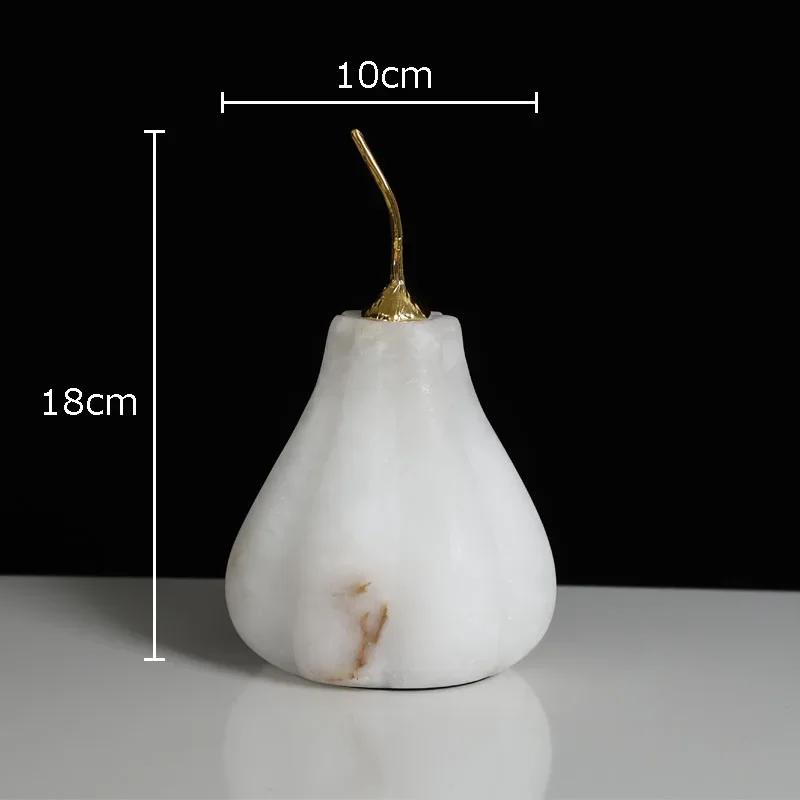 

White Marble Pumpkin Gold-plated Marble Crafts Desk Decoration Ornaments Simulated Pumpkin Sculpture Artwork Modern Home Decor