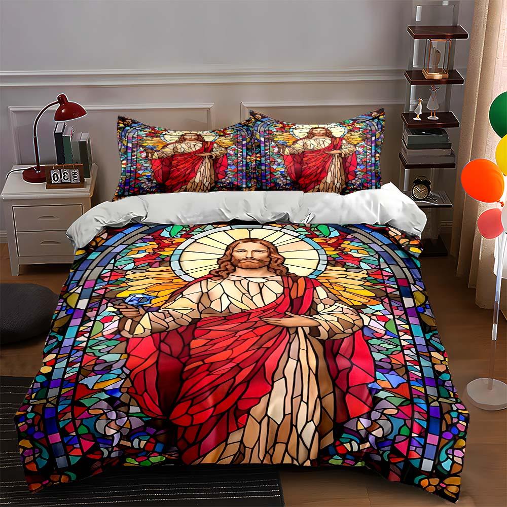 

Stained glass design. Bedding Duvet cover sets Duvet covers Pillowcases gifts (1 * Duvet Cover 2 * Pillowcases, without duvet insert) 135x200cm