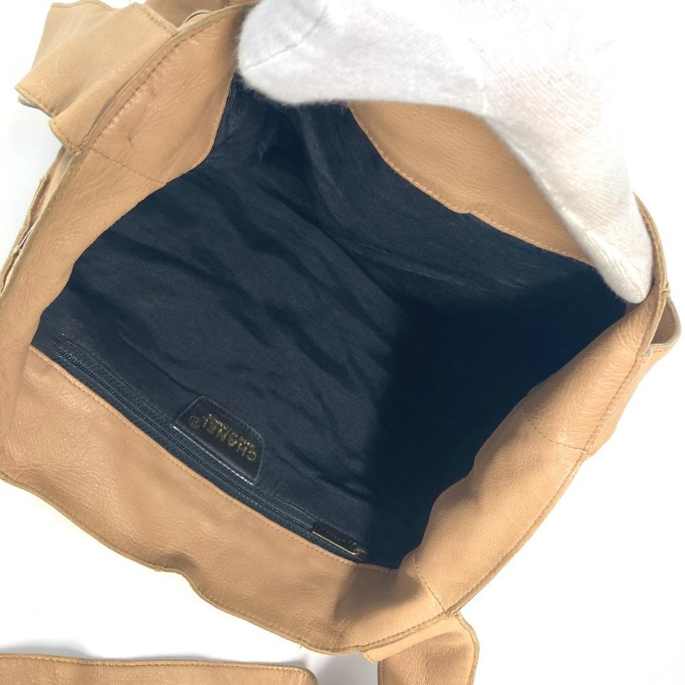 CHANEL vintage Chocolate bar Shoulder bag Tote Bag Shoulder Bag Leather Beige