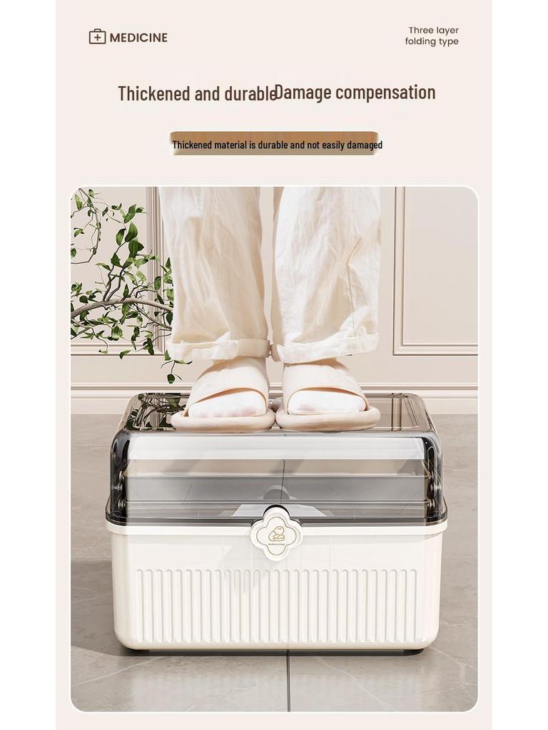 Transparent Multi-Layer Family Medicine Box: Large Capacity First Aid Storage