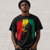 Reggae Legend Tribute Graphic Tee - Rasta Colors Silhouette Music T-Shirt
