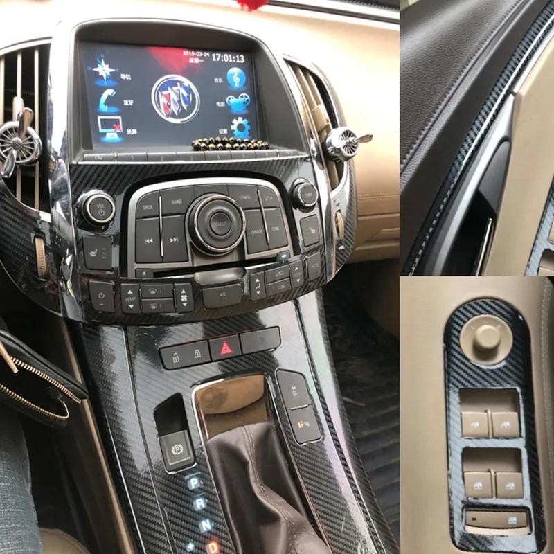 For Buick lacrosse 2009-2012 Interior Central Control Panel Door Handle Carbon Fiber Stickers Decals Car styling Accessorie