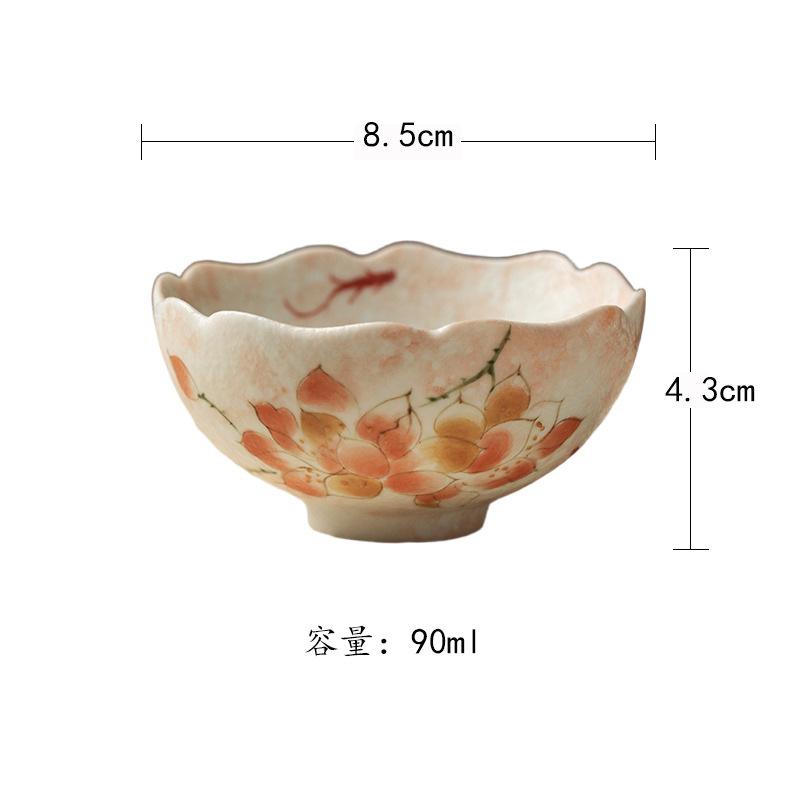 

90ml Hand-painted Magnolia Teacup Antique Tea Bowl Jug Tea-tasting Smelling Cup Jianzhan Master Cups Chinese Tea Set Supplies As Your Choose
