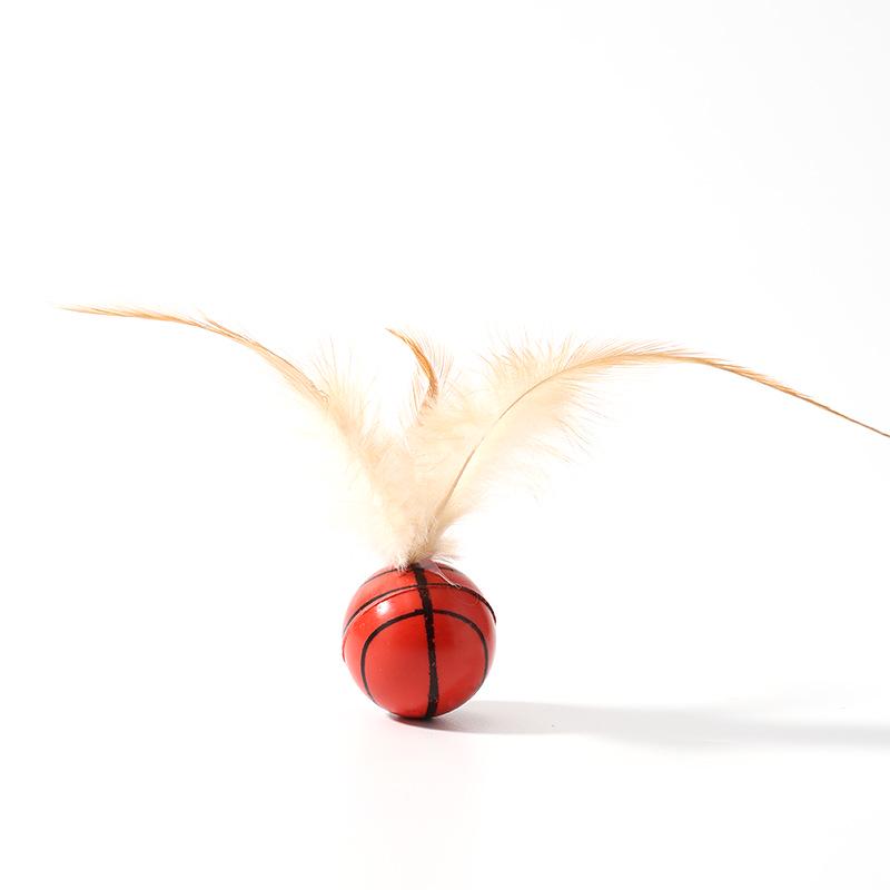 Interactive Elastic Feather Ball: Stress-Relief Cat Toy