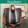 Chic Artsy Black Grey Brown And Blue Tote Bag With Magnetic Closure For Students