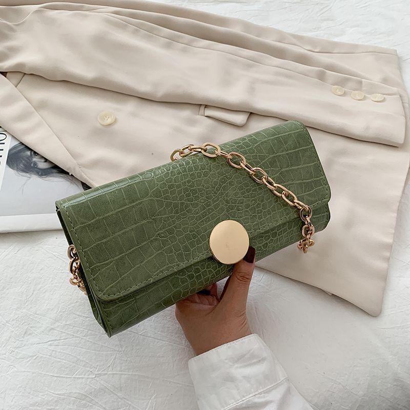 Сумка Женская Новая Модная Сто Крокодиловый Узор Сумка, Нишевая Сумка Через Плечо Сумка Под Мышку, Модная Простая Повседневная Женская Сумка зелёный