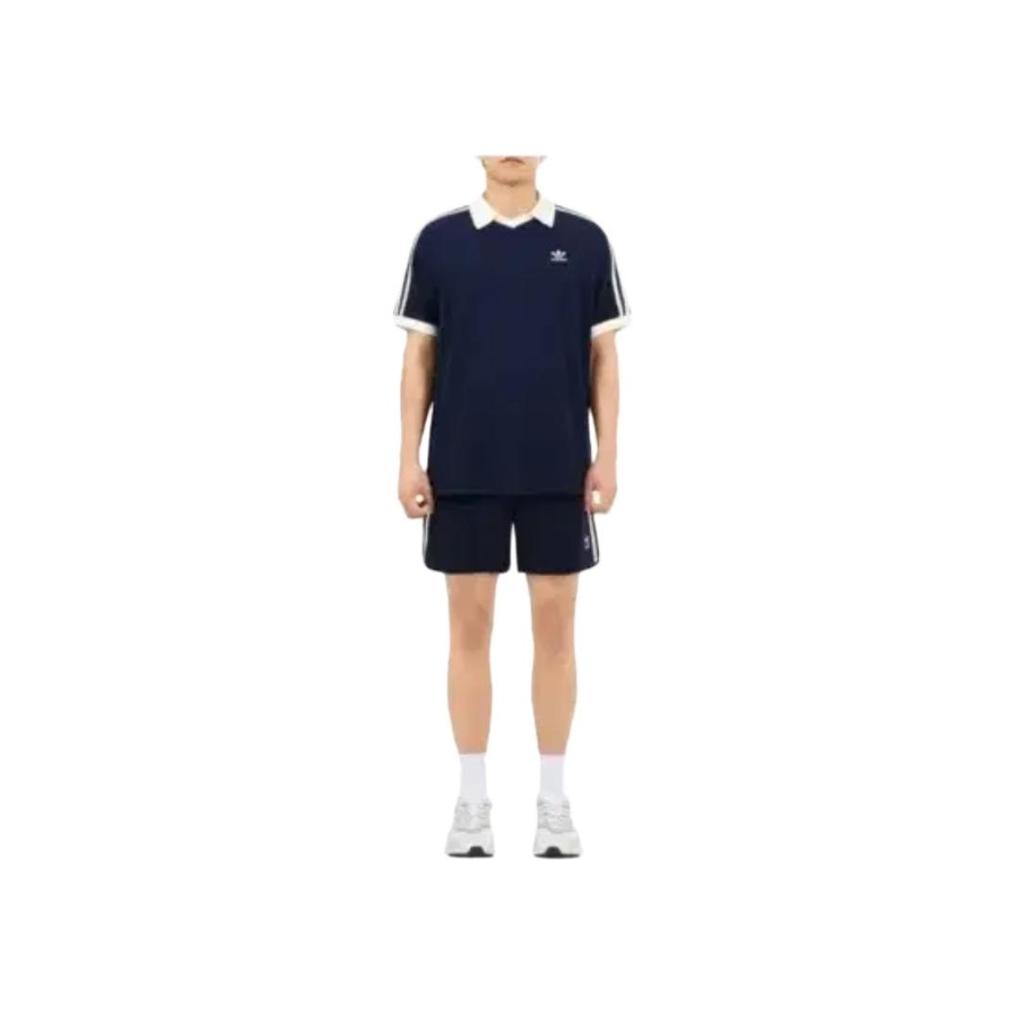 adidas Originals Striped Logo Raglan Short Sleeve T-Shirt Unisex Tops Blue KB5461