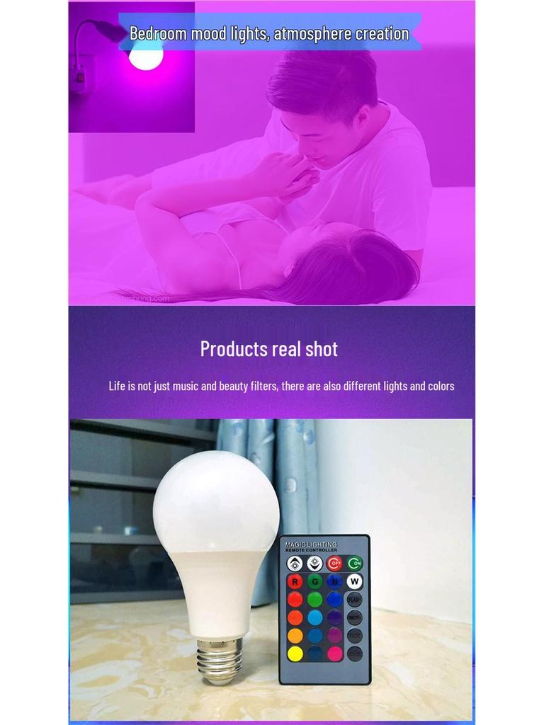 Multi-Color LED Atmosphere Light: Remote-Control Selfie Fill Bulb for TikTok