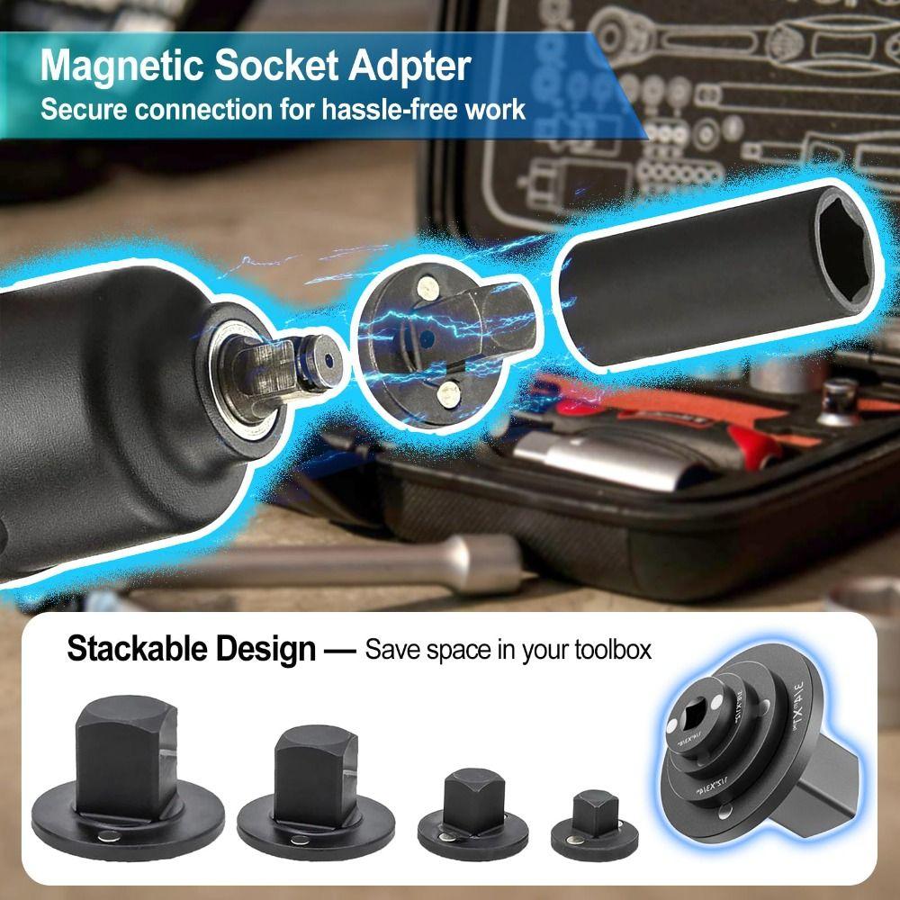 4pcs 4PCS Set Low Profile Impact Socket Adapter Set Heat Treated Corrosion Resistant Drive Ratchet Adapter Set