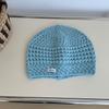 Hollow Knit Beanie Women'S Winter Oversized Head Warm Hat, Breathable & Stretchy, Face Slimming Fashion Casual Baggy Cap New