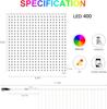 RGB Curtain String Lights Music Sync Text Display Fairy Light 400 LED App Controlled DIY Christmas Curtain Light Wall Room Decor