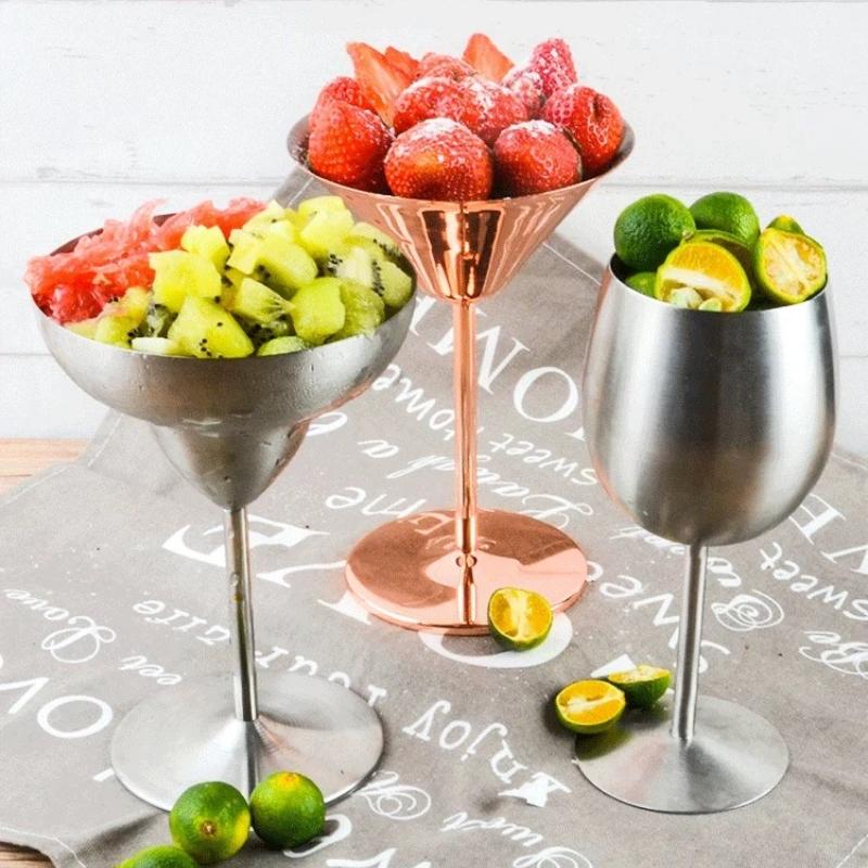 304 Stainless Steel Stemmed Cocktail & Wine Glass – Martini, Champagne, Bar Cup