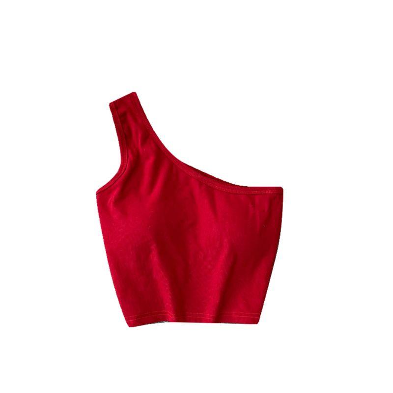 Summer Vest for Women Outwear 2024 New Arrival Sexy Short Sleeveless with Chest Pad Tops Sexy Scheming off-the-Shoulder Sling