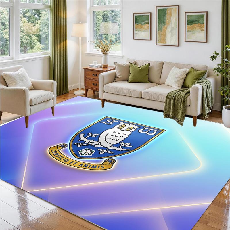 Sheffield Wednesday Football Design Crystal Velvet Rug Soft Decorative Mat for Bedroom Entrance