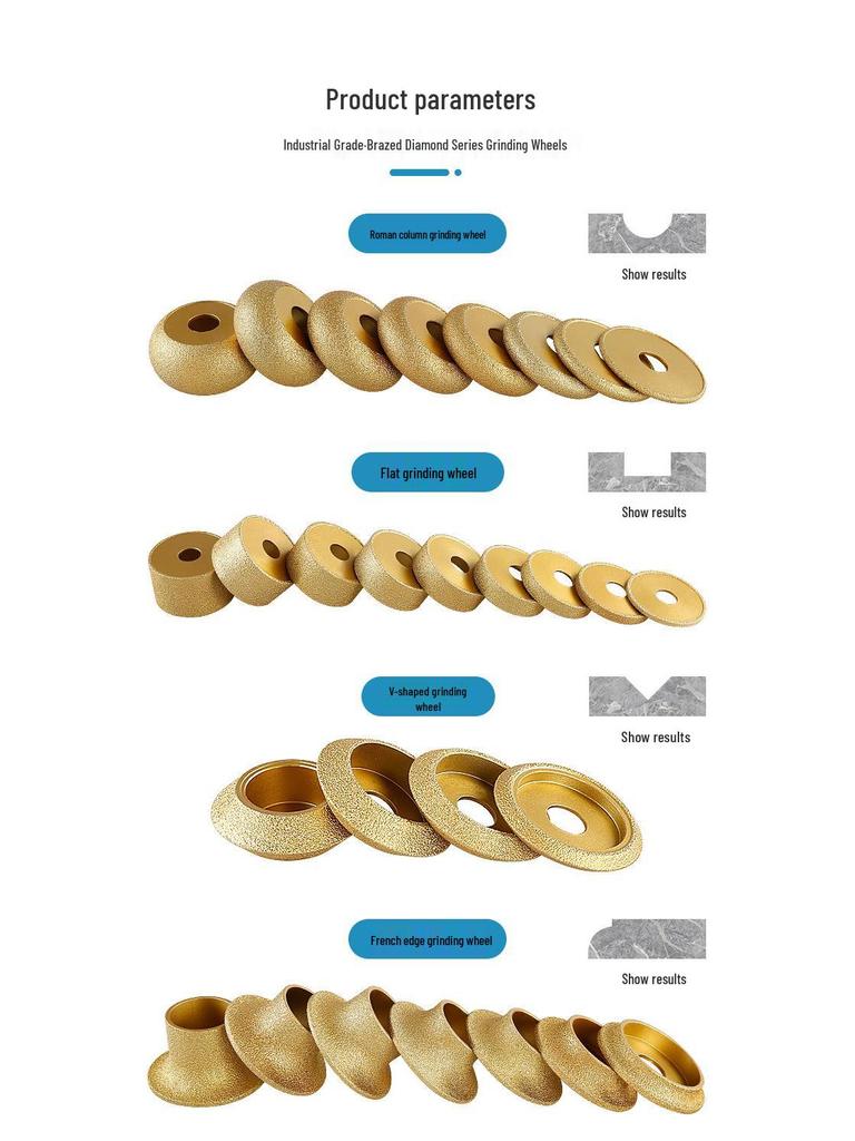 Stone Grinding Wheel for Marble & Granite: Chamfering, Grooving, Rounding, Arc Angle Grinder Head