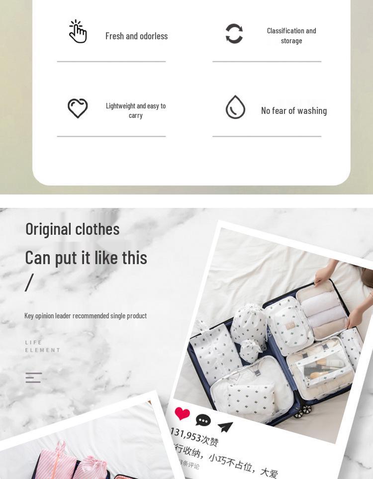 Cross-Border Travel Storage Bag Set: 8-Piece and 9-Piece Clothing Organizer