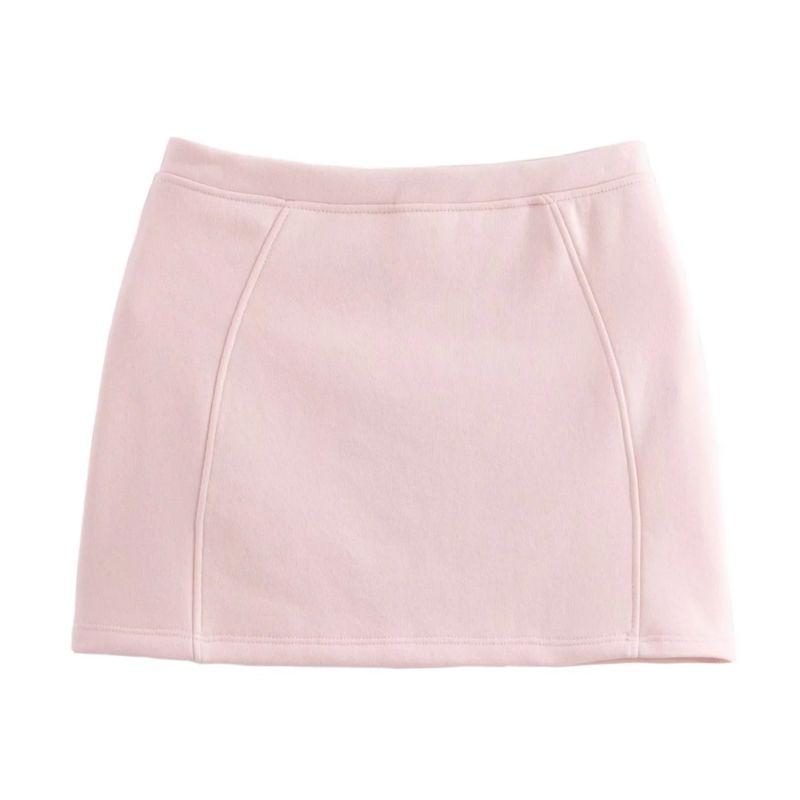 

Fashion Style 2024 Autumn New Women s Zipper Ornament Flannel Stretch Stand Collar Pink Long Sleeves Sweatshirt 4174838 Skirt L