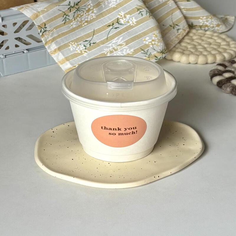 Disposable Double-Layer Kraft Paper Hot Drink Cup with Lid