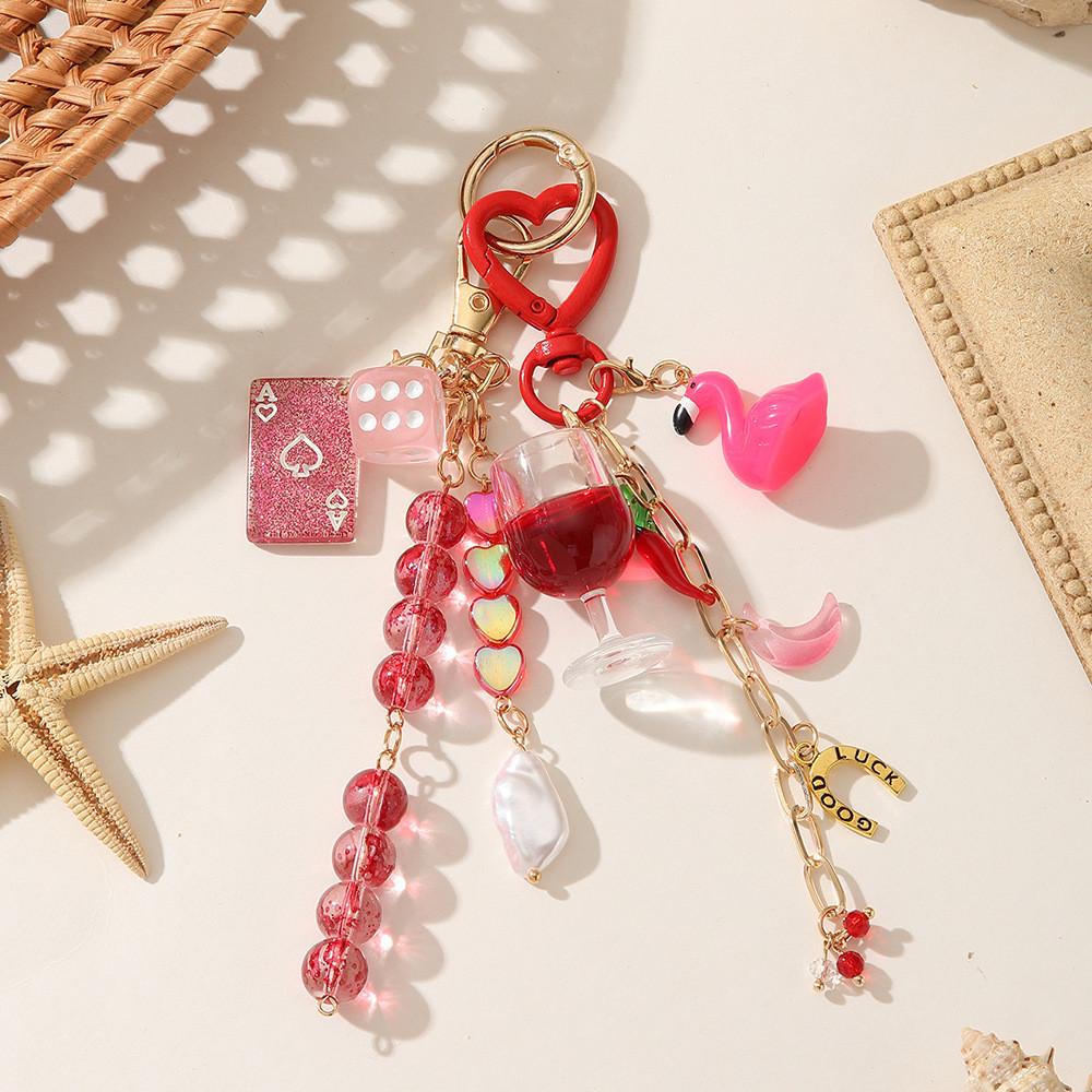 Cute Animal Keychain With Starry Heart And Water Drop Pattern For Kids And Teens