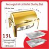 Gold-Plated Stainless Steel Chafing Dish with Glass Lid