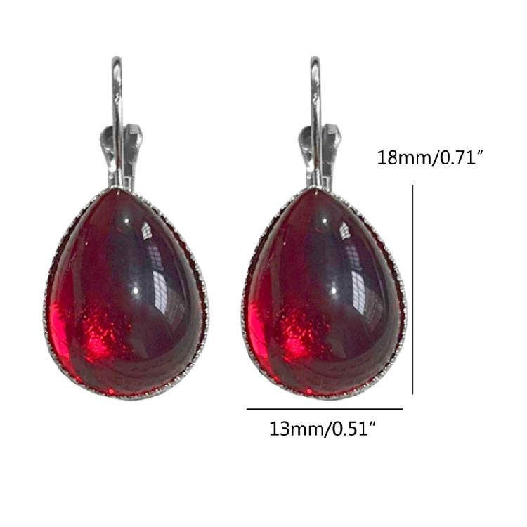 Simple Vintage Gothic Red Drop Hanging Earrings Ear Drop Jewelry for Women