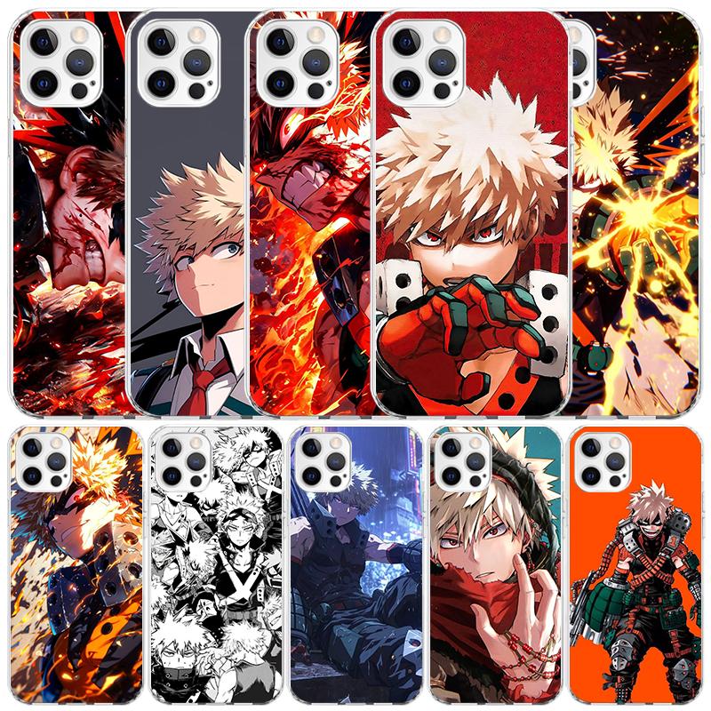 Custodia per Telefono Bakugou Katsuki MHA My Hero Per IPhone 16 17 Air 16E 15 14 Plus 13 Mini 12 11 Pro Max 7 8 + SE 2020 Copertura Posteriore Morbida in TPU