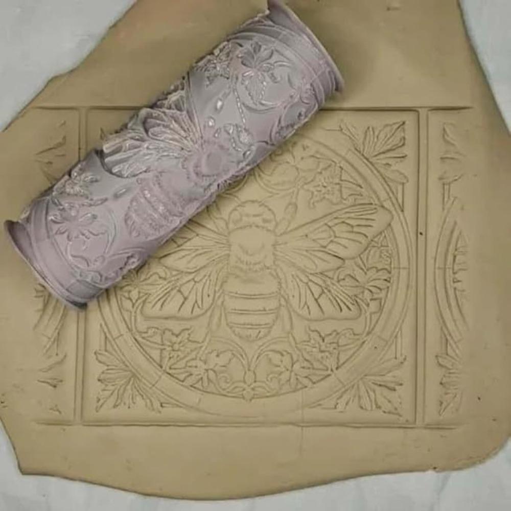 Handmade Clay Tile Roller DIY Bird Pattern Rolling Pins Rollers Pottery Clay