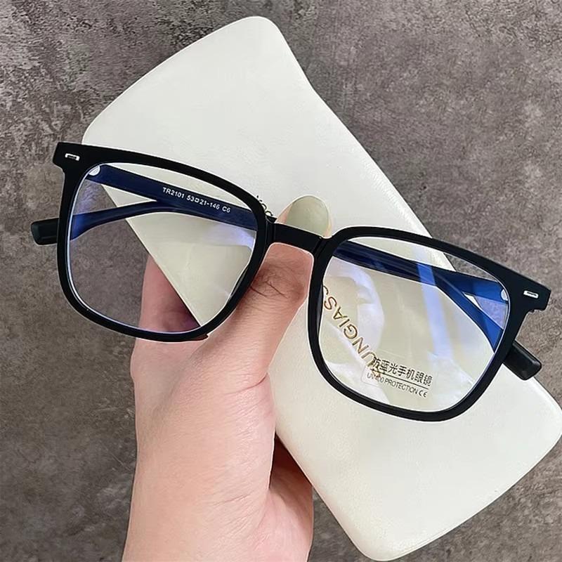 1Pcs Vintage Square Frame Computer Glasses Women Men Anti Blue Eyewear  Simple Design Flat Mirror eyewear