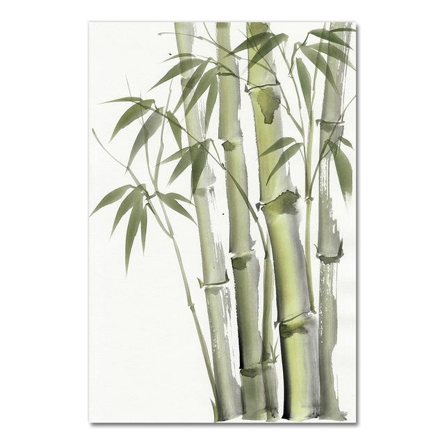 Bamboo Leaf Poster Zen Decoration New Chinese Unreal Abstract Ink Painting Print Wall Art Canvas Painting Picture for Home Decor Unframed