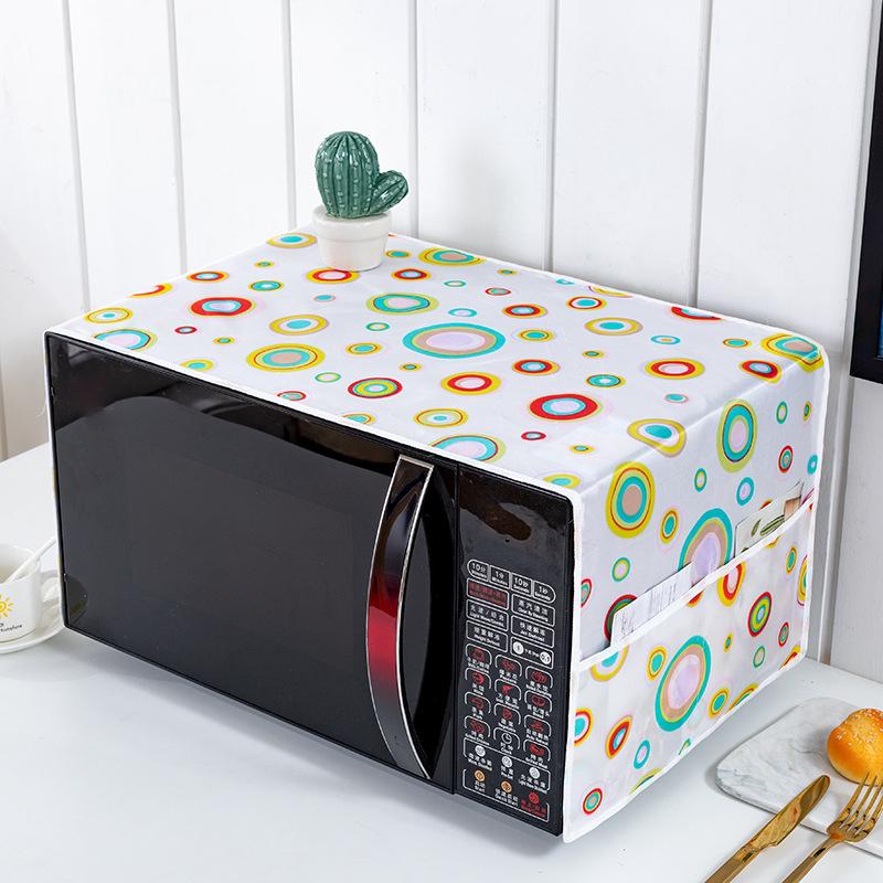 Microwave Dust Cover Cartoon Tree Leaf Printed Dustproof Microwave Dust Cover Cloth Pocket Water Proof Oven Cover Nordic Style